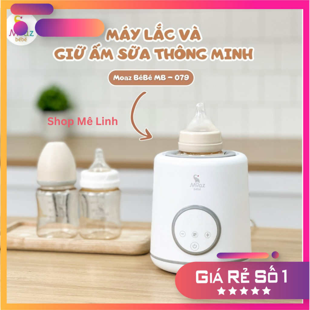 Máy lắc bình sữa cho bé Moaz Bebe MB079, máy giữ ấm bình sữa thông minh - ShopMeLinh