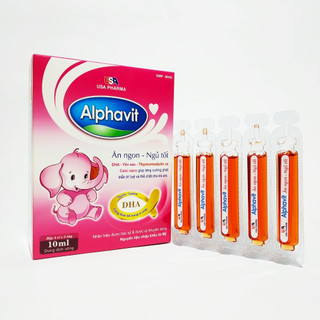 Alphavit Ăn Ngon Ngủ Tốt - Siro Ăn Ngon Ngủ Tốt Cho Bé - Hết Lo Trẻ Biếng Ăn - Hộp 20 Ống Nhựa Bẻ Ngọt Thơm Dễ Uống