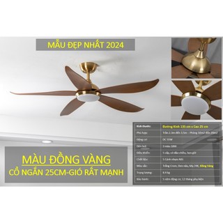 Quạt trần đẹp | quạt trần đèn gió mạnh lgfan669 | quạt trần chung cư cổ ngắn 25cm