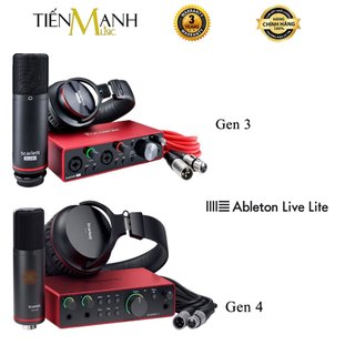 Full bộ focusrite 2i2 studio gen 3, gen 4 - sound card scarlett bộ thu âm focus usb soundcard