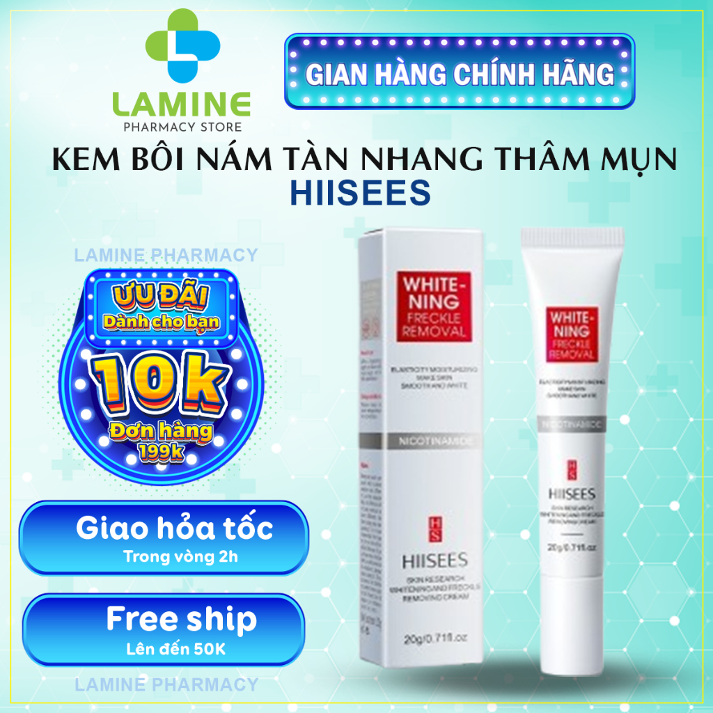 Kem Bôi Nám Tàn Nhang Hiisees - Kem Hiisees Giảm Nám, Dưỡng Ẩm Trắng Da, Mờ Thâm Nám, Tàn Nhang Hiệu