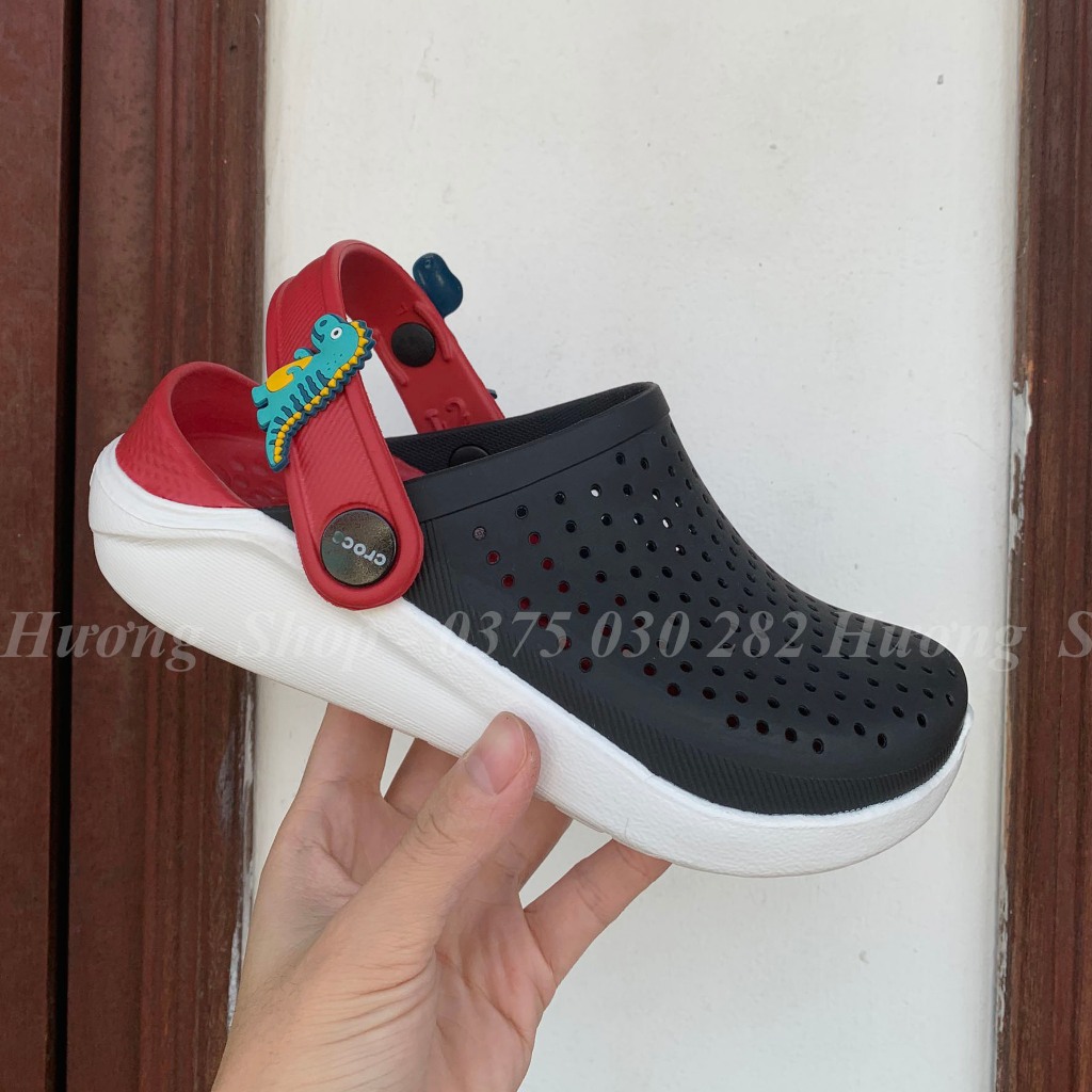 Tặng kèm jibit, Sục Literide Kid Đen đỏ, êm nhẹ cho bé