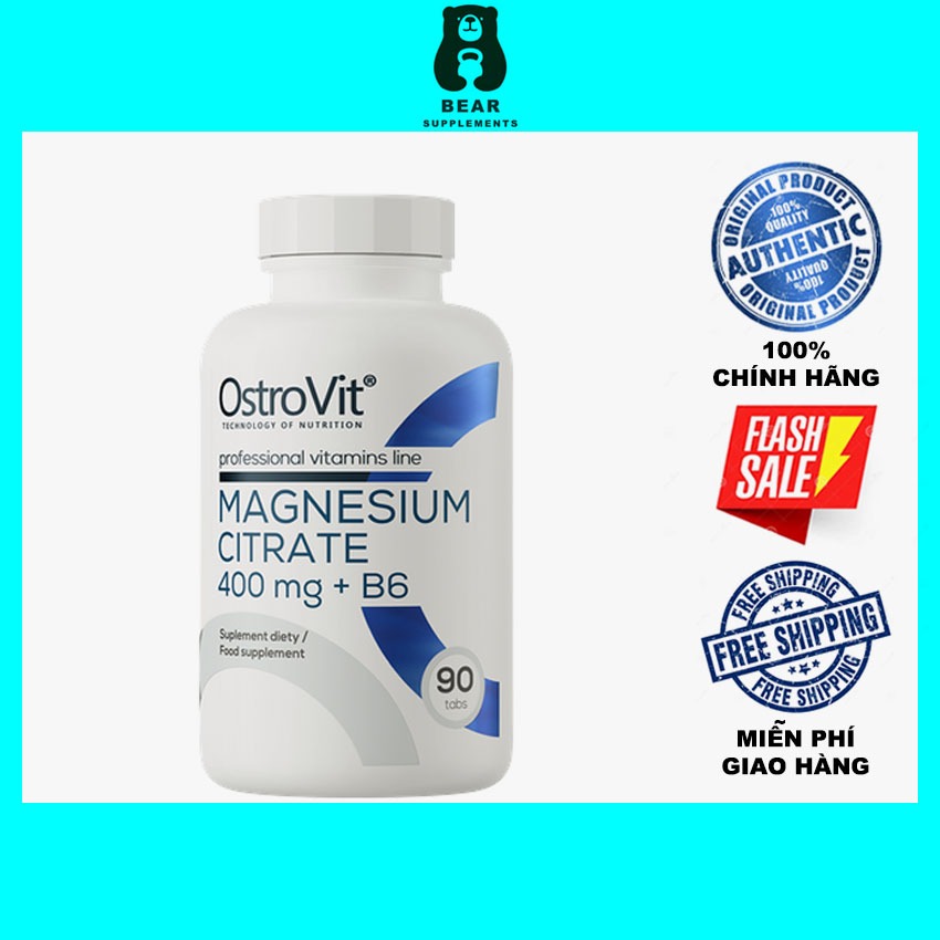 Thực Phẩm Bổ Sung OSTROVIT MAGNESIUM CITRATE 400mg + B6 (90 viên)