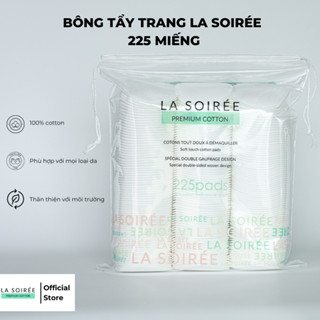 Bông tẩy trang cotton La Soirée 225 miếng tròn dai mềm