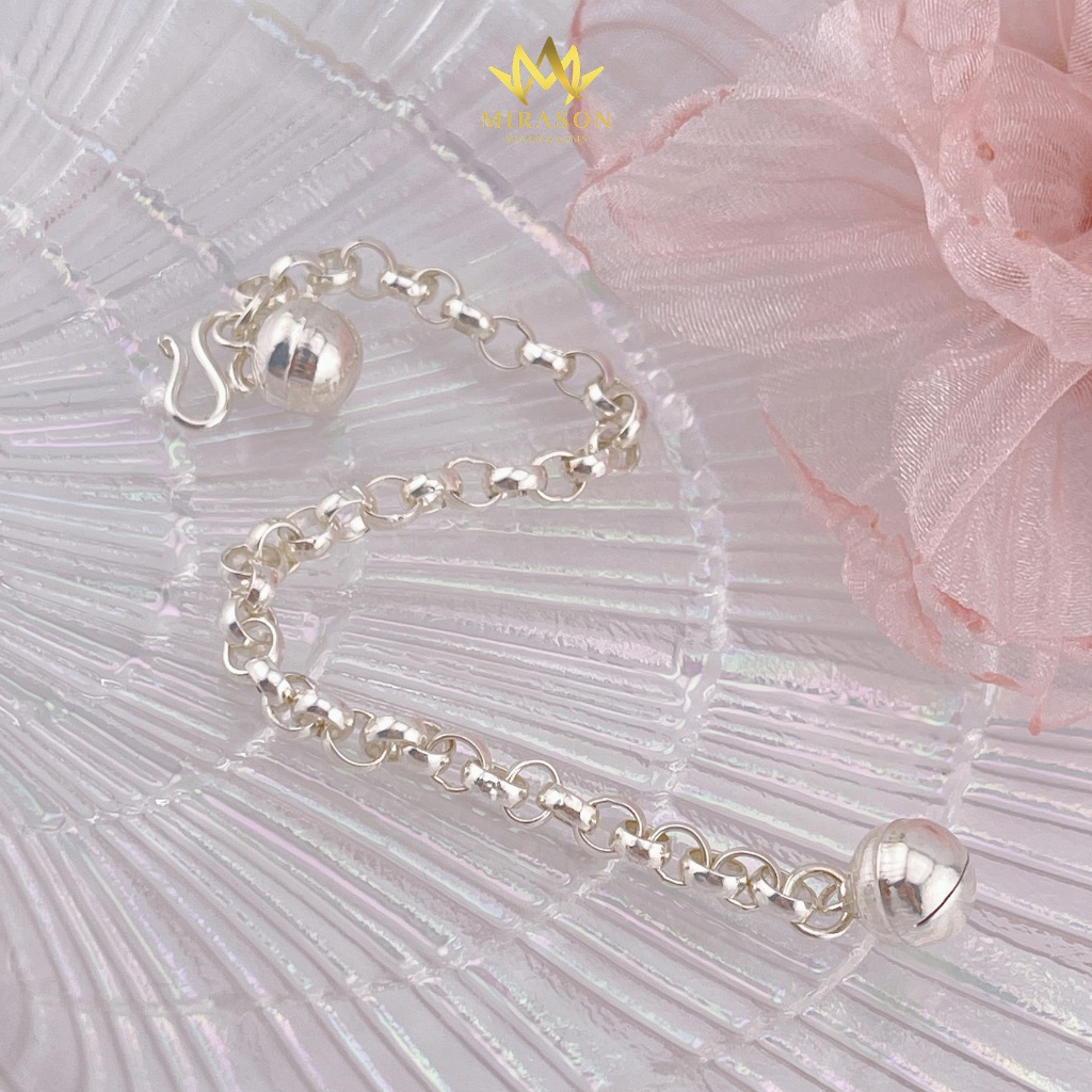 Lắc Tay Bạc S925 Lắc Tay Quả Châu Đôi Có Chuông  - MIRASON MLT2946
