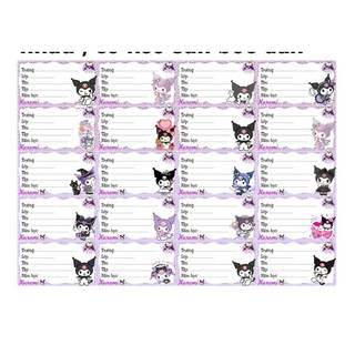 Nhãn vở Kuromi 80 nhãn khác nhau/ nhãn dán kuromi cute dễ thương