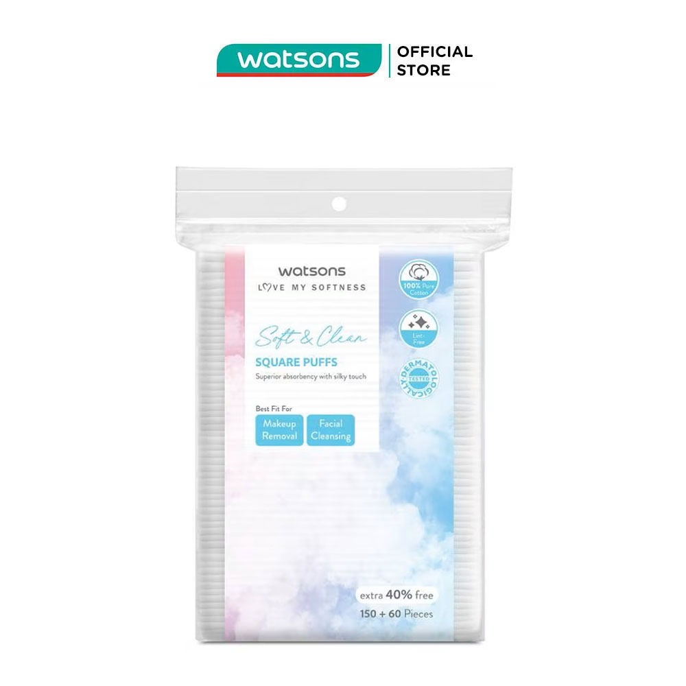 Bông Tẩy Trang Watsons Square Puffs 150S+40% | BigBuy360 - bigbuy360.vn