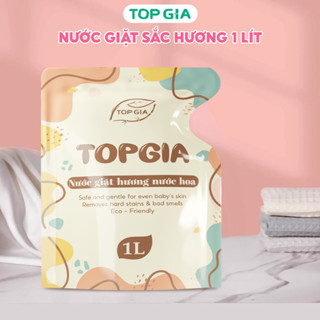 Nước giặt xả sắc hương Top Gia túi 1L, 2in1 tạo bọt vừa phải giúp làm sạch và mềm vải dễ dàng
