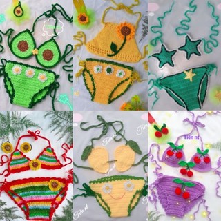Đồ bơi bikini len handmade cho bé