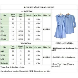 Set Đồ Đôi Fig Tree Caro Xanh Nhạt, Chất Cotton Gân Dày Dặn, Hàng Thiết kế ( MS 126B)