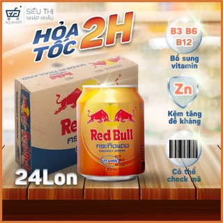   HỎA TỐC  Thùng nước tăng lực bò húc REDBULL THÁI KẼM ZIN C VITAMIN 250ML  24 lon  