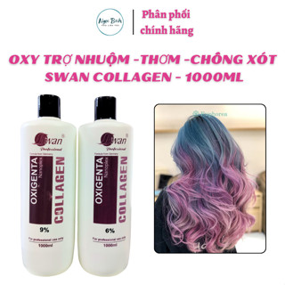Oxy trợ nhuộm tóc siêu dưỡng không rát Swan 1000ml (chai màu trắng nắp đen )