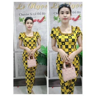 Đồ bộ quần dài cổ vuông phối ren