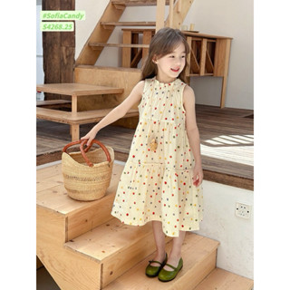 váy cổ yếm nhà mộc store kids với chất liệu lụa mang cho bé từ 12-38kg