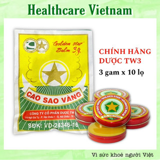  Combo 10 Hộp Cao Sao Vàng   Dầu Cù Là  TW3 Chính Hãng Dược Trung Ương 3 Lọ 3g 