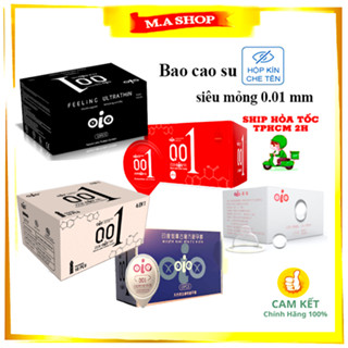 Bao cao su siêu mỏng 001 OiO kéo dài thời gian bcs nhiều gel bôi trơn chống xuất tinh sớm - MA Shop