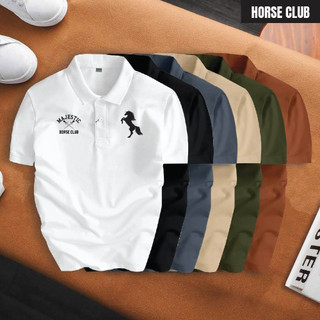 Áo Polo Nam Cổ Bẻ HORSE CLUB Chất Cá Sấu CVC Thoáng Mát, Hình Ngựa Majestic, Sang Trọng, Phong Cách