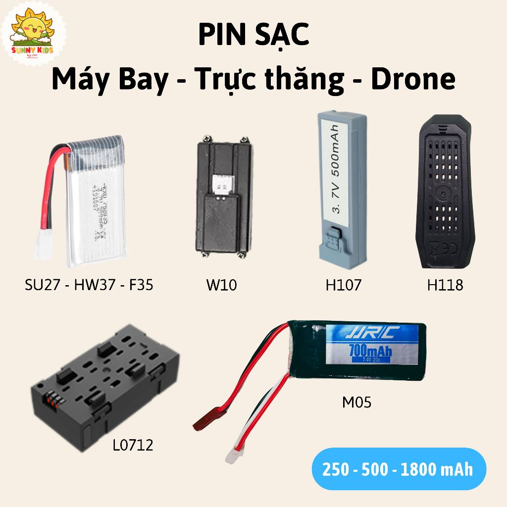 (CHỈ GIAO HỎA TỐC) Pin Dự Phòng Chỉ Sử Dụng Cho Đúng Loại Máy Bay và Drone Của Sunny Kids
