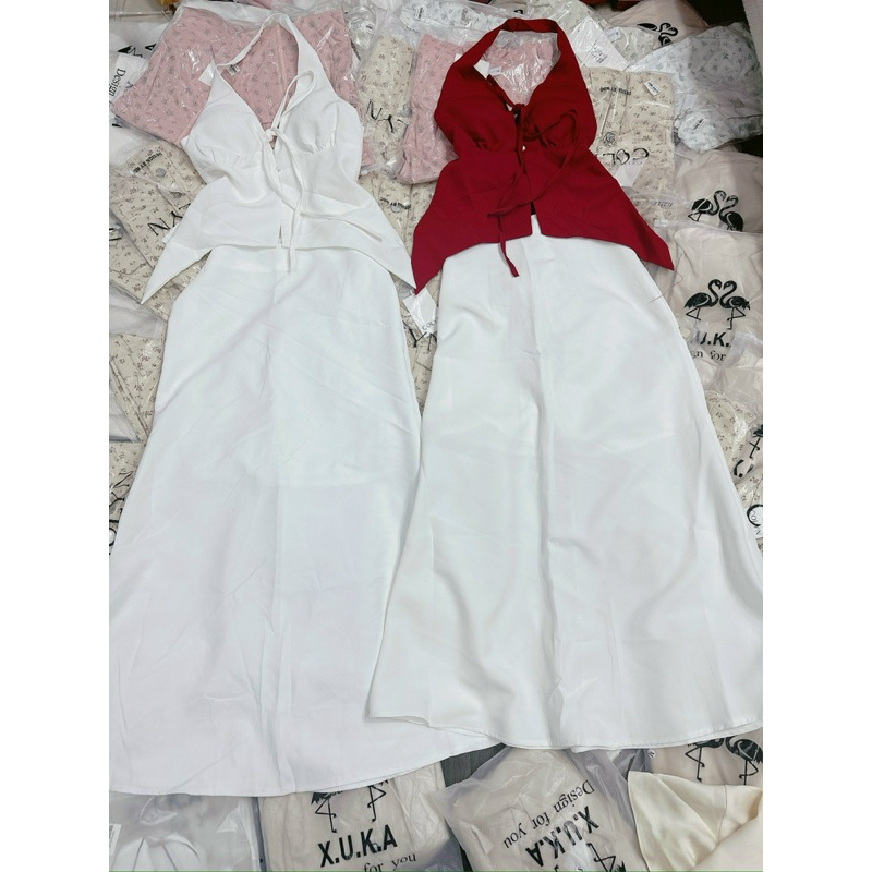 SP022140  Set áo yếm + Chân váy