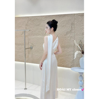 Váy Lụa Chéo Vai Dây Cổ Siêu Xinh