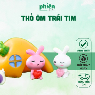 Tiểu Cảnh Thỏ Ôm Trái Tim đáng yêu, terrarium, Phụ kiện Tiểu cảnh mini