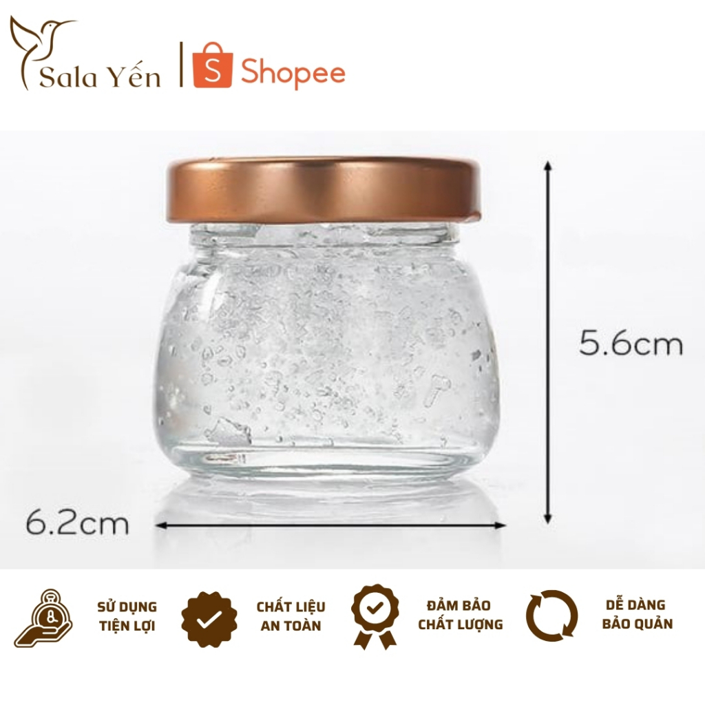 COMBO HŨ BẦU Hũ Thuỷ Tinh 75ml Hũ Chưng Yến Hũ Sữa Chua Nắp Thiếc Dày Chịu Nhiệt - SaLa Yến
