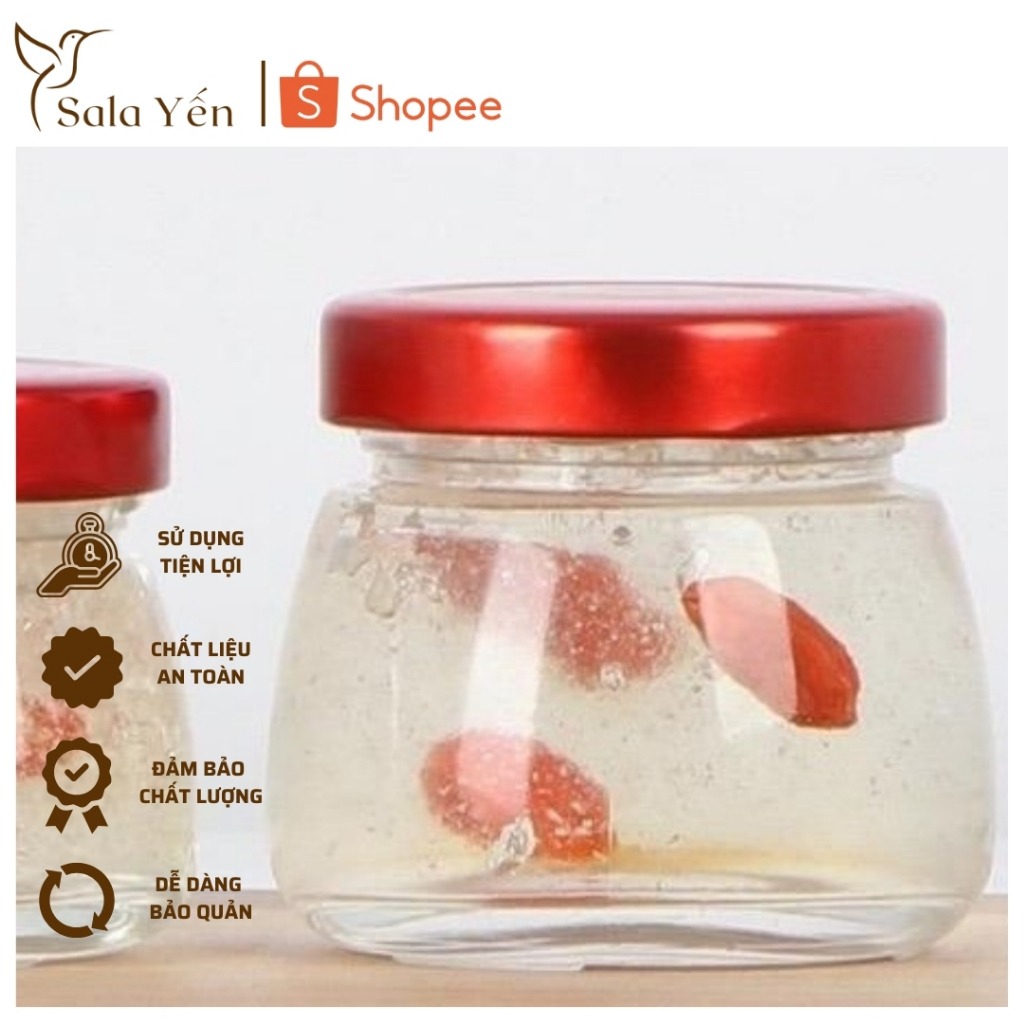 COMBO HŨ BẦU Hũ Thuỷ Tinh 75ml Hũ Chưng Yến Hũ Sữa Chua Nắp Thiếc Dày Chịu Nhiệt - SaLa Yến