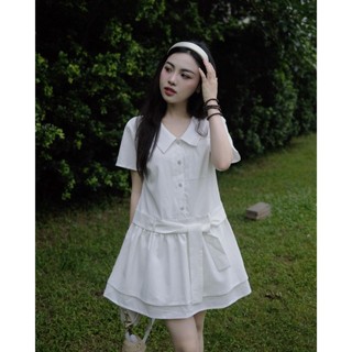  Váy babydoll trắng phối nơ by Charmie