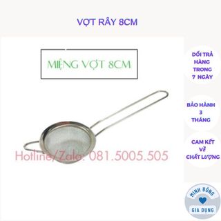 Vợt lọc trà, rây lọc trái cây, lọc bột, lọc thức ăn bằng inox cao size 8cm