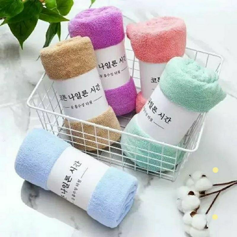 Khăn mặt lông cừu trơn màu 30×50