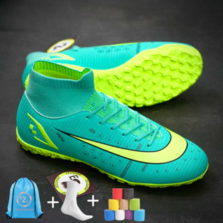 Giày đá bóng nam Mer Vapor 15 cao cổ, giày đá banh cỏ nhân tạo đã khâu đế - 2EVSHOP