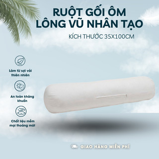 Ruột gối ôm lông vũ cao cấp congtynem gối ôm dài 35*100cm h16