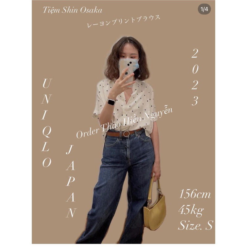 Áo Sơ mi nữ lanh lụa Rayon Uni.qlo chính hãng