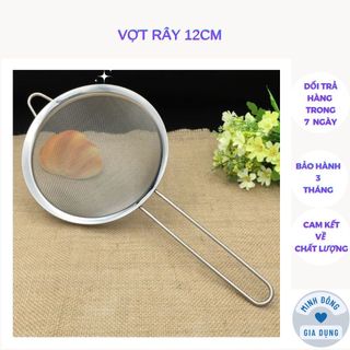 Vợt lọc trà, rây lọc trái cây, lọc bột, lọc thức ăn bằng inox size 12cm cao cấp