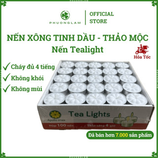 Nến tealight 100 viên cháy 4h KHÔNG KHÓI, KHÔNG MÙI dùng xông tinh dầu, xông thảo mộc, Sang Trọng