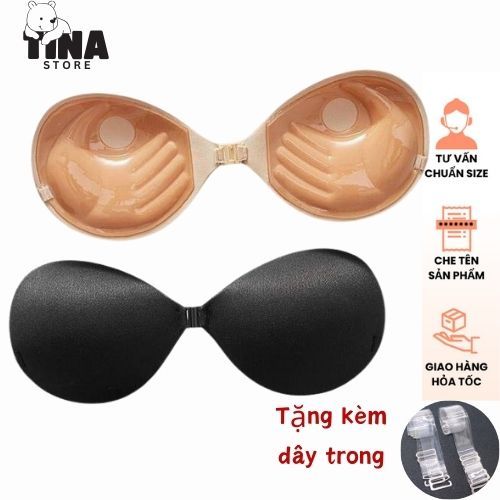 Áo dán ngực cài trước , miếng dán nâng ngực tạo khe YUKI STORE mút dày 3cm độn ngực 0127