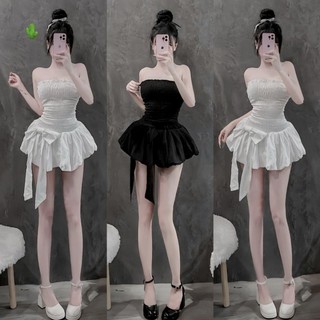 Đầm ống nhún cúp ngực phối nơ lớn (BC)