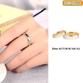 Nhẫn đôi BIMHOUSE, nhẫn titan không gỉ cặp đôi couple FOREVER LOVE thời trang