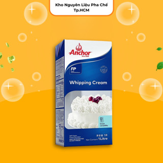 Kem tươi Anchor Whipping Cream hộp 1L, nguyên liệu pha chế, làm bánh mịn, độ béo cao