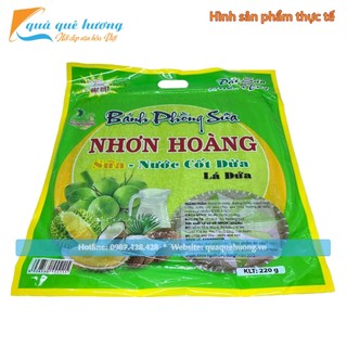 Bánh phồng sữa nhơn hoàng lá dứa 220g - đặc sản miền tây