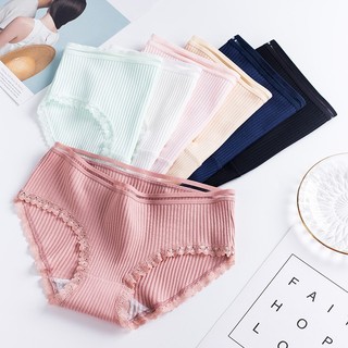 Combo 5 quần lót nữ cotton gân tăm kháng khuẩn hoạ tiết viền ren sexy điệu đà - sét 5 ql r76