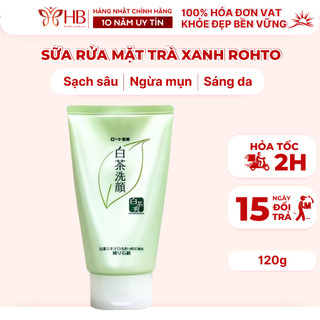 Sữa rửa mặt trà xanh Rohto Shirochasou Nhật Bản 120g cho da dầu mụn (Mẫu mới thay đổi tem seal)