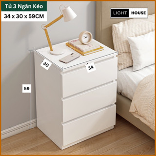Tủ kệ đầu giường 3 ngăn kéo, tab đầu giường để đồ phòng ngủ gỗ MDF cao cấp