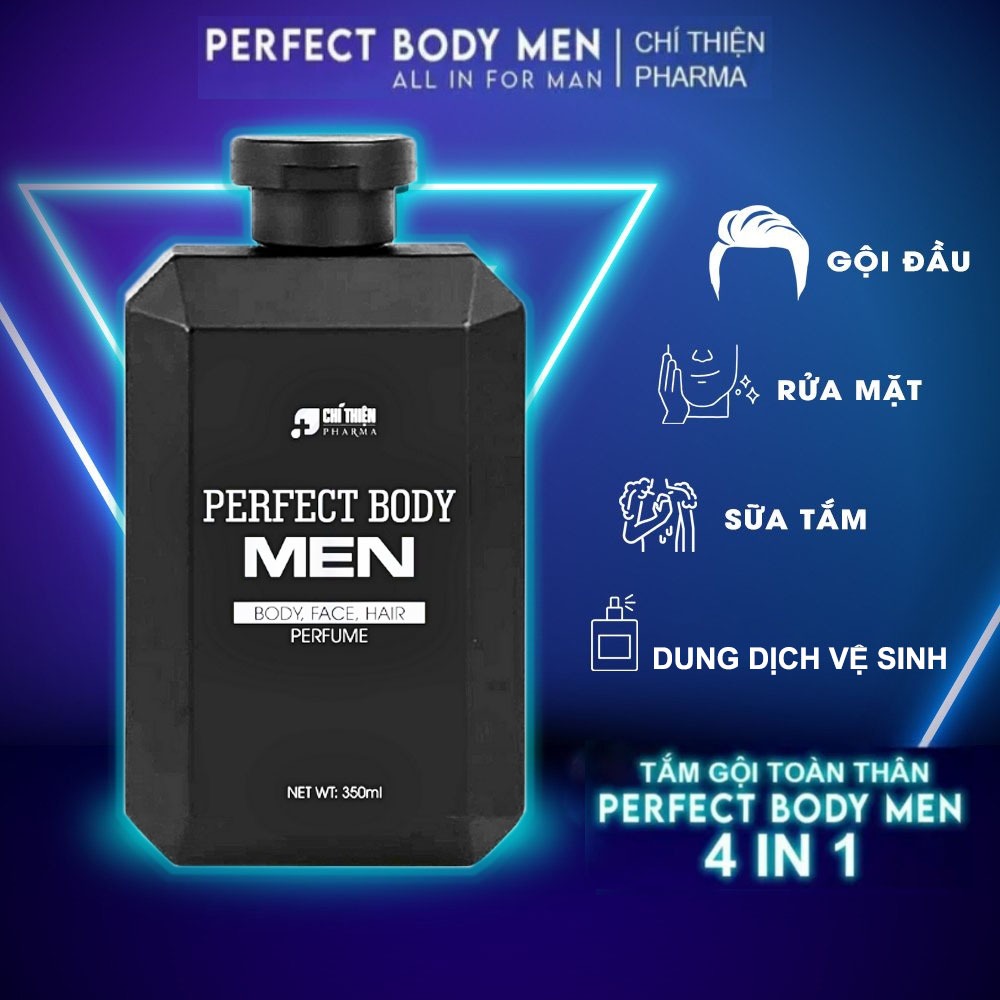 Sữa Tắm Gội Nam Nước Hoa,Dầu Gội Nam Châu âu - Chai 350ml Perferct body Men công nghệ EU-Nano Cao Cấp