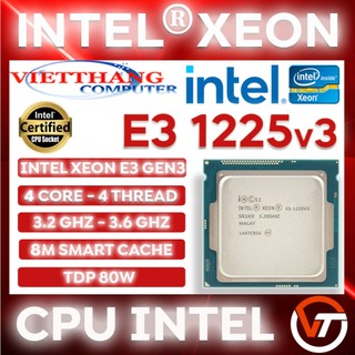 Bộ vi xử lý cpu xeon e3 1225v3 3.2 ghz - 3.6 ghz cho h81, b85 socket 1150
