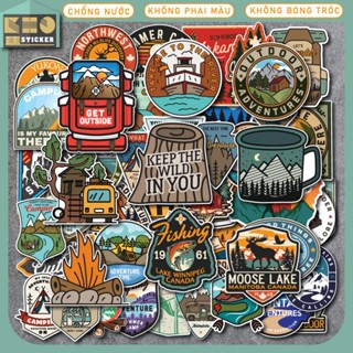 50 Sticker Vintage Travel chống nước dán mũ bảo hiểm, điện thoại, laptop, đàn guitar, vali. ST39