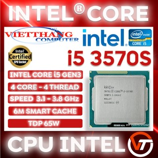 Bộ vi xử lý cpu core i5 3570s 3.1 ghz turbo 3.8 ghz thế hệ 3 ivi bridge socket 1155 cho main h61, b75