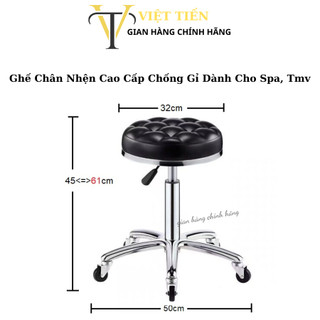 Ghế chân nhện i chỉnh cao thấp xoay 360 cao cấp bằng thép không gỉ dùng trong phun xăm thẩm mỹ