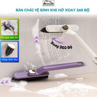Bàn Chải Vệ Sinh Khe Hở Góc Chết Xoay 360 Độ Chổi Cọ Khe Chà Sàn Nhà Tắm Đa Năng Tặng Nhíp Gắp Rác