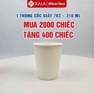 Combo 2000 ly giấy văn phòng 7oz uống nước cốc giấy màu trắng dùng 1 lần 210ml